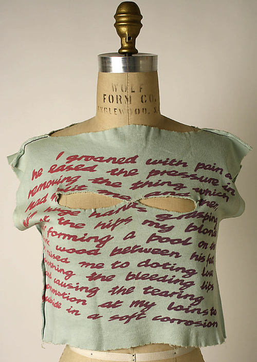 t-shirt designed by Vivienne Westwood and Malcolm Mclaren, 1977