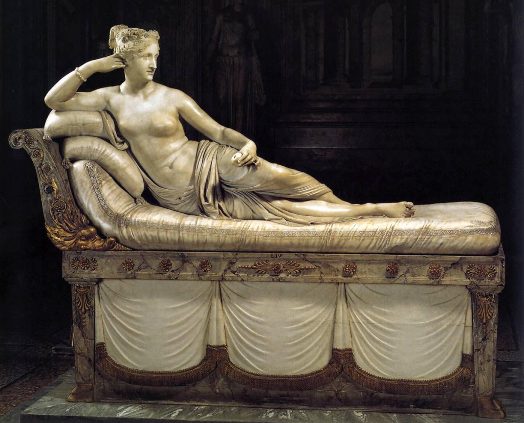 Paolina Bonaparte nella incarnazione della Venere Vincitrice è una scultura neo-classica di nudo femminile a grandezza naturale di Antonio Canova, 1805 circa, Galleria Borghse, Roma