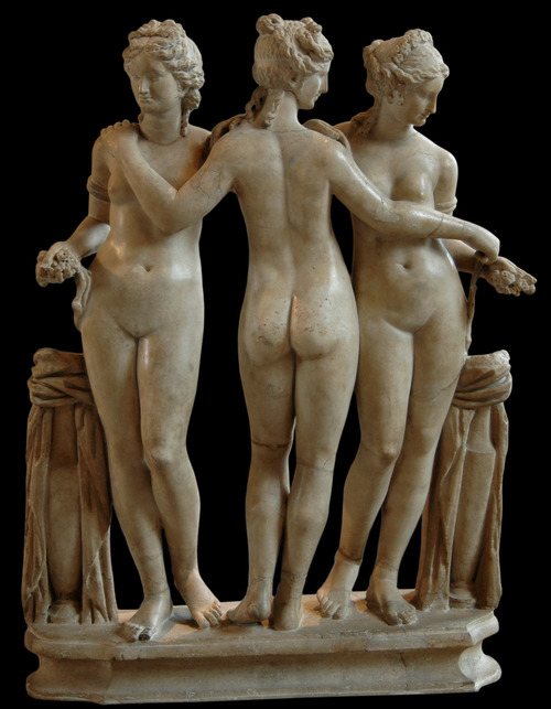 Three Graces. Marble. Roman copy of the Imperial Era (2nd century C.E.?) after a Hellenistic original. Inv. No. MR 211 (Ma 287). Paris, Louvre Museum.