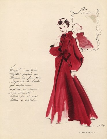 Madeleine Vionnet 1935 Jean Pagès Evening Gown Fashion Illustration